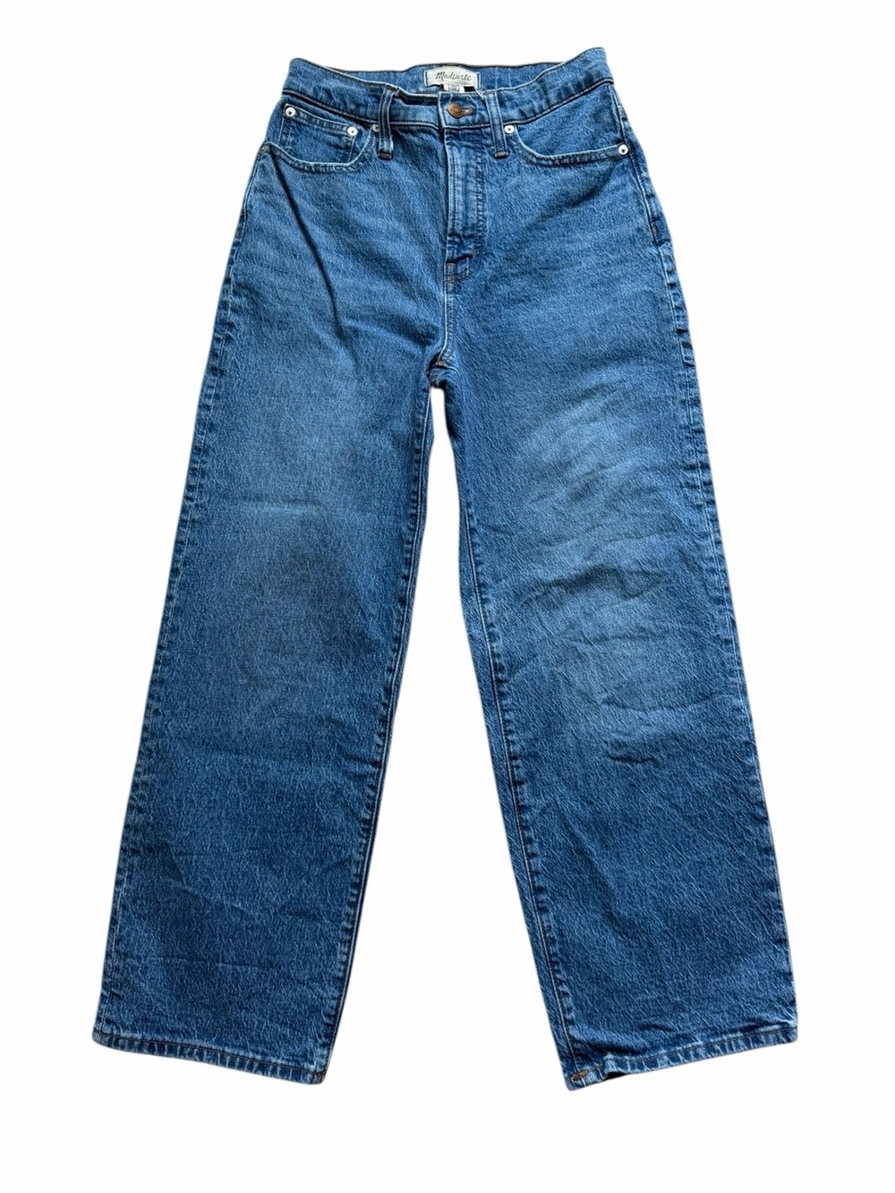 Madewell Wide Leg Crop Jeans Womens 26 Blue Denim High Rise Cotton